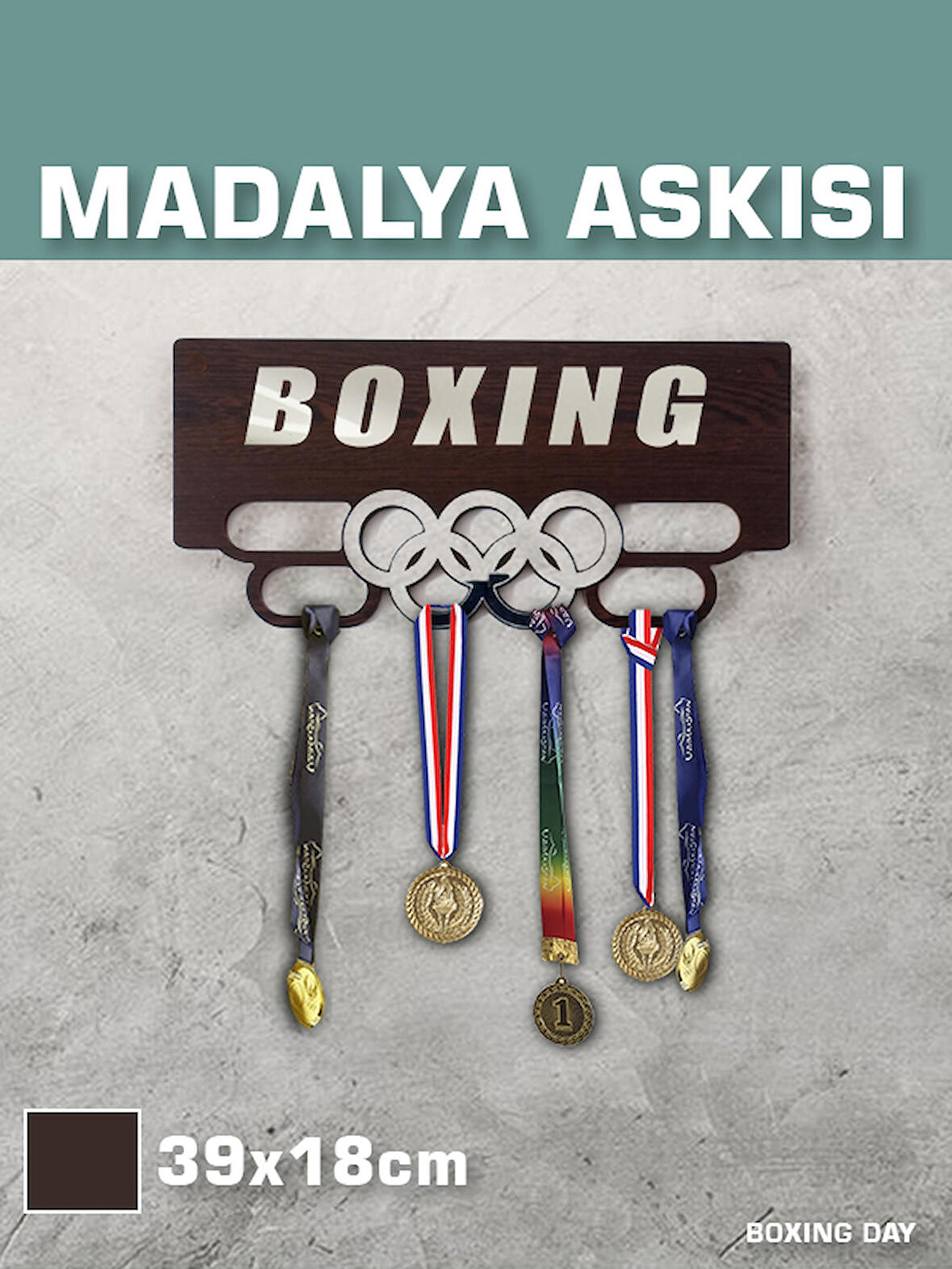 BOKS Sporcu Madalya Askısı S / BOXING Sporcu Ödül Duvar Askılı Madalyalık / Madalya Tutucu