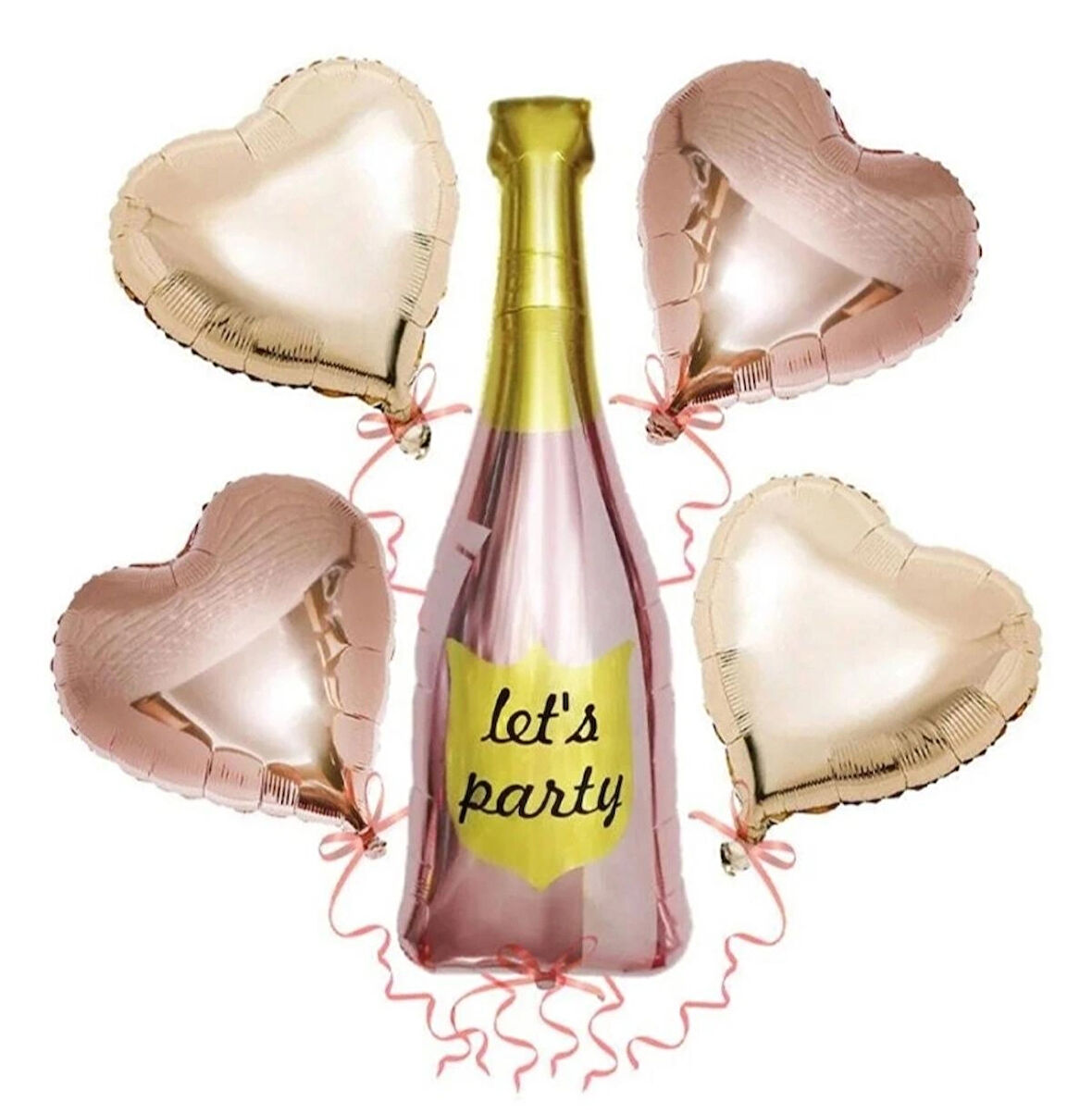 Bride To Be Takımlı LET'S PARTY Yazılı Folyo Balon Bride 5'li Set