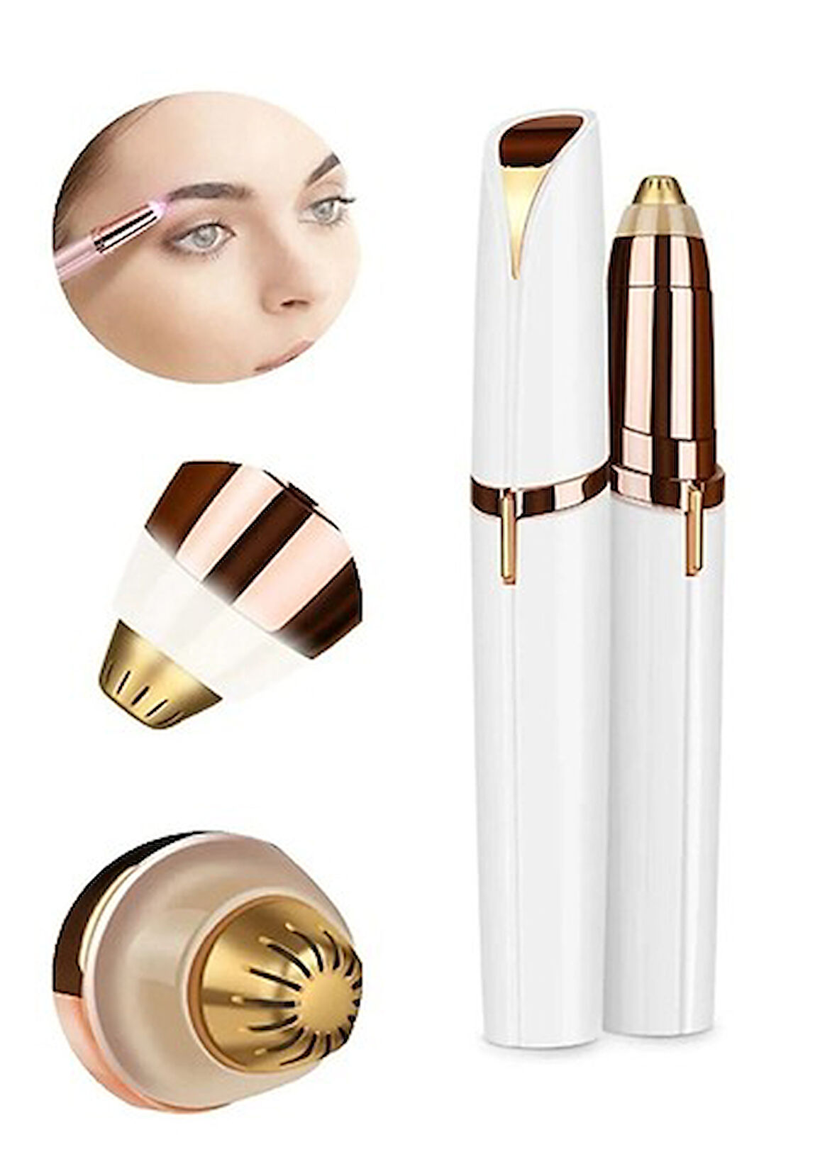 İnce Uçlu Yüz İçin Tüy Kıl Alıcı Kaş Bıyık Epilasyon Aleti Pilli