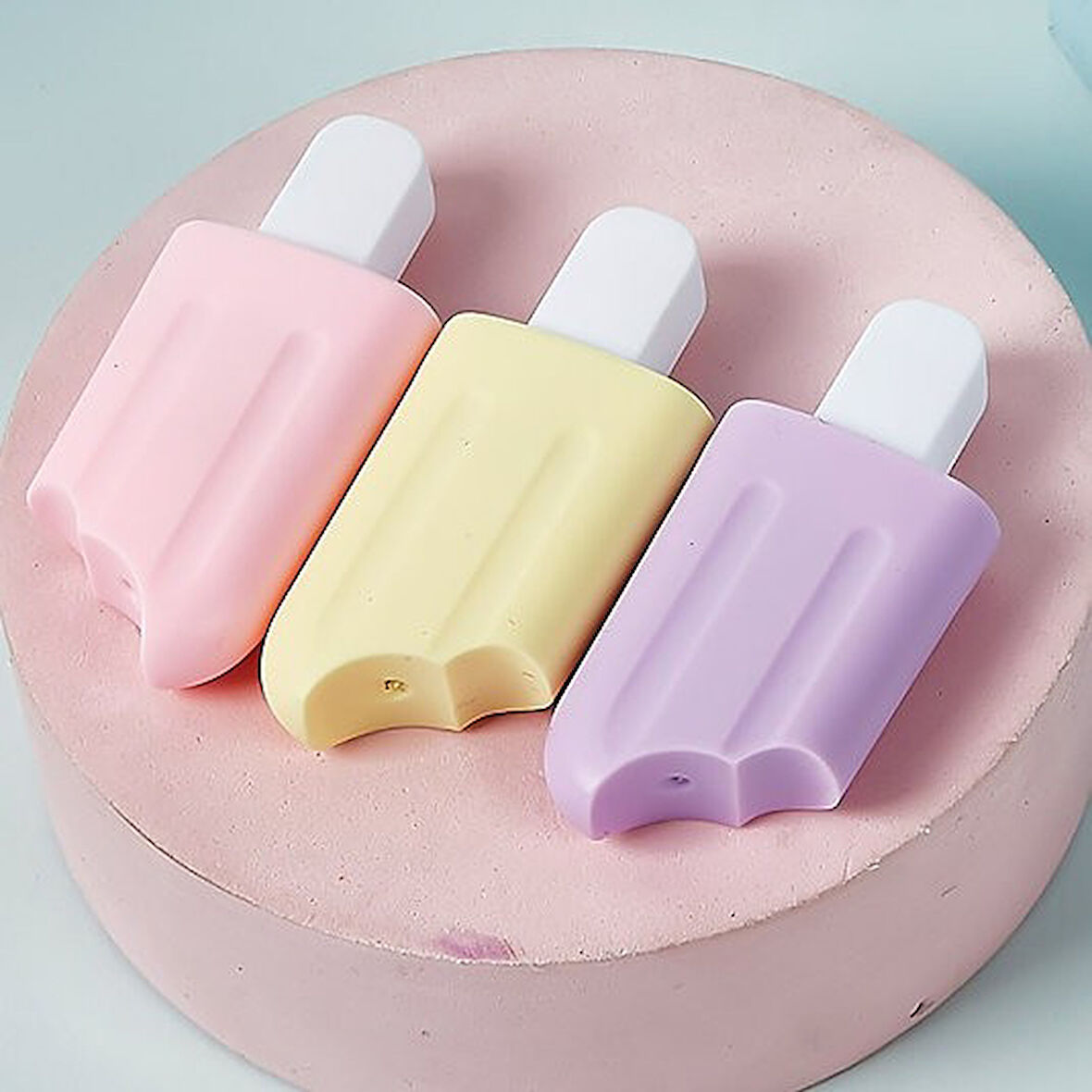 6'lı Mini Dondurma Fosforlu Işaretleme Kalem Seti