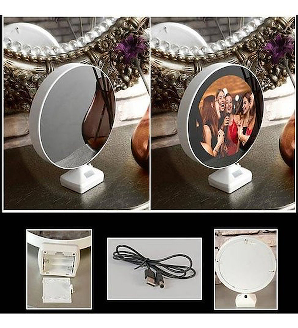 Fotoğraflı Sihirli Ayna Işıklı Fotoğraf Çerçevesi N-36