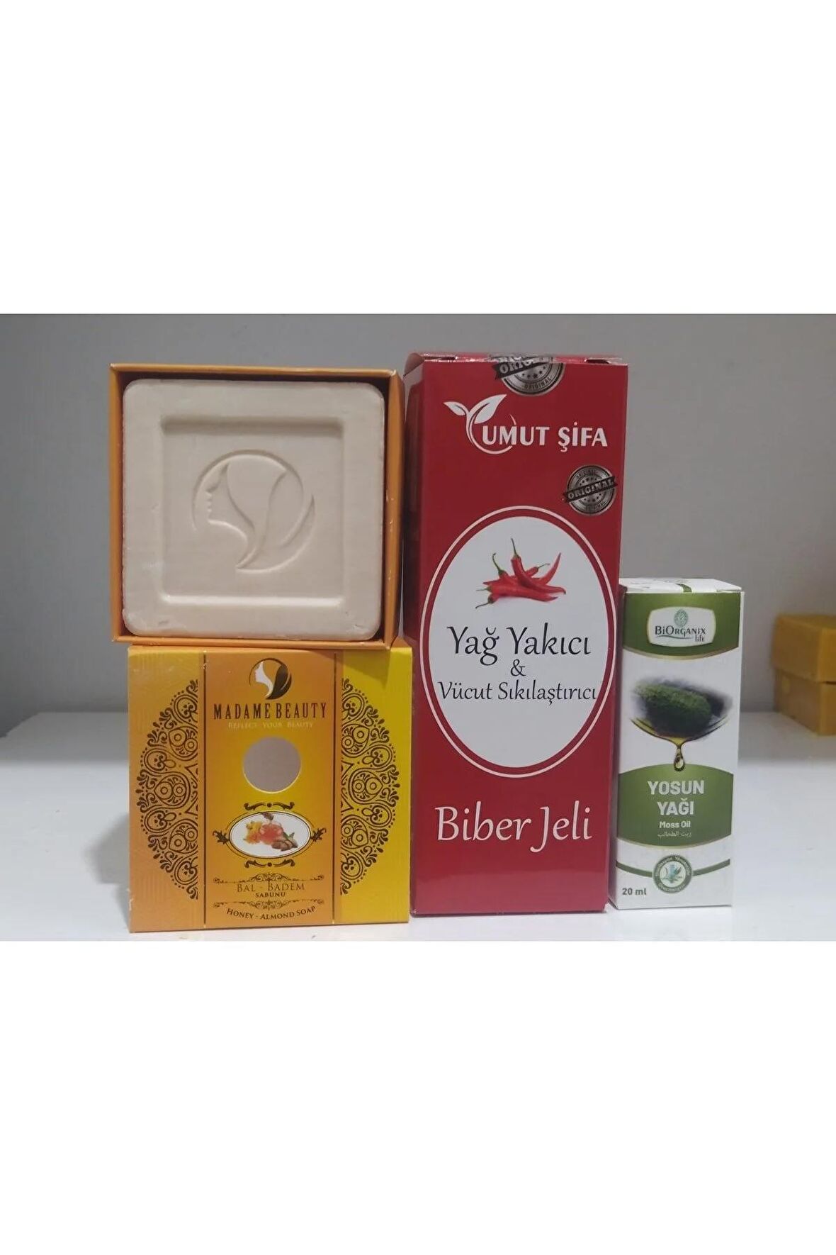 Yağ Yakıcı & Vücut Sıkılaştırıcı Jel+ Bal-badem Sabun + Yosun Yağı