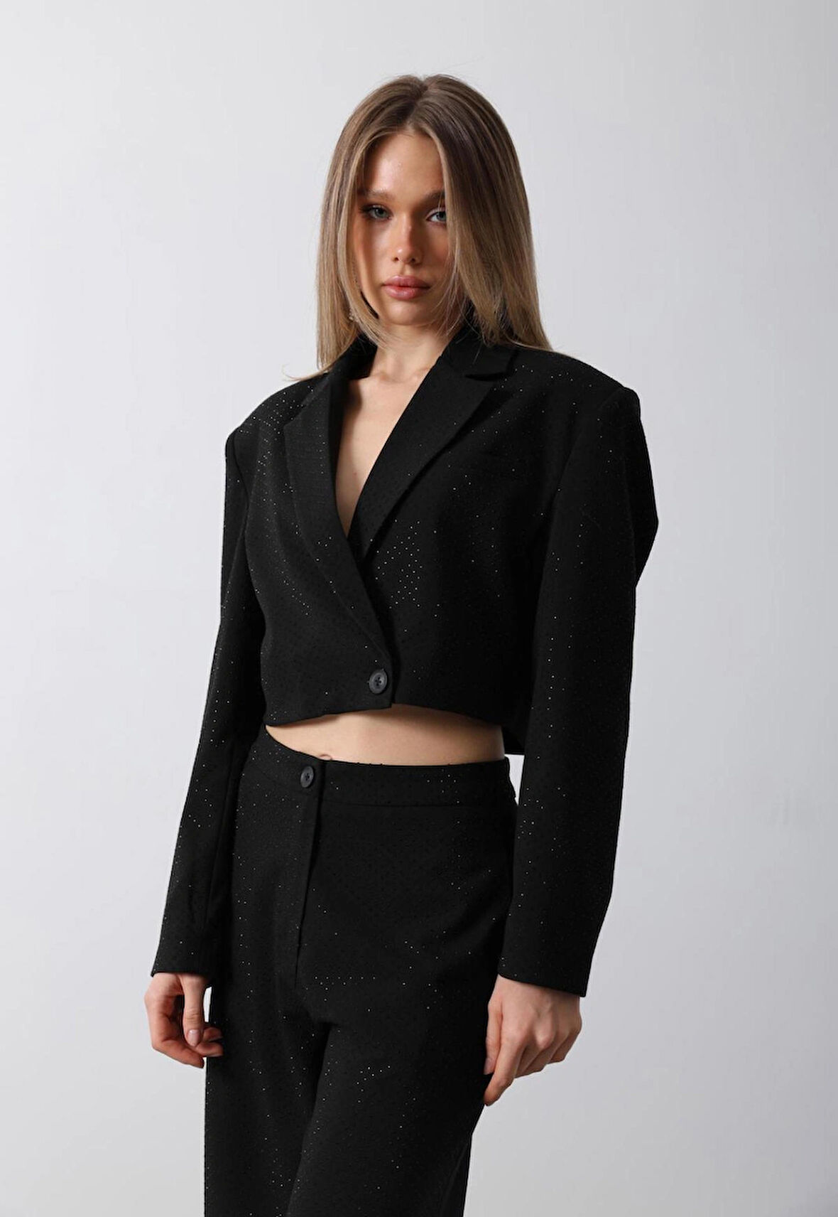 Yeni sezon taşlı ceket pantolon ikili takım