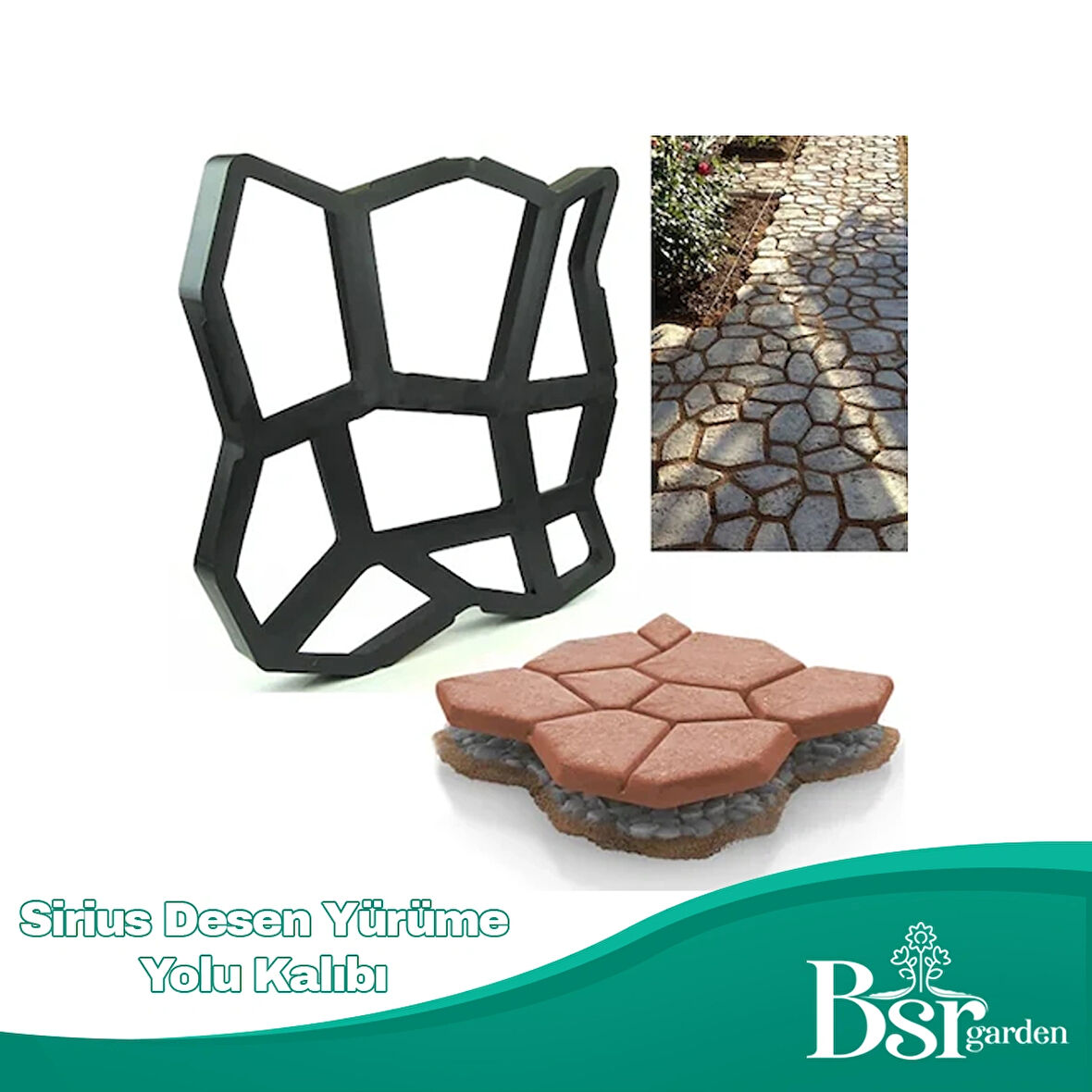 Yürüme Yolu Kalıbı Sirius Desen / 8 Adet / Bsr Garden