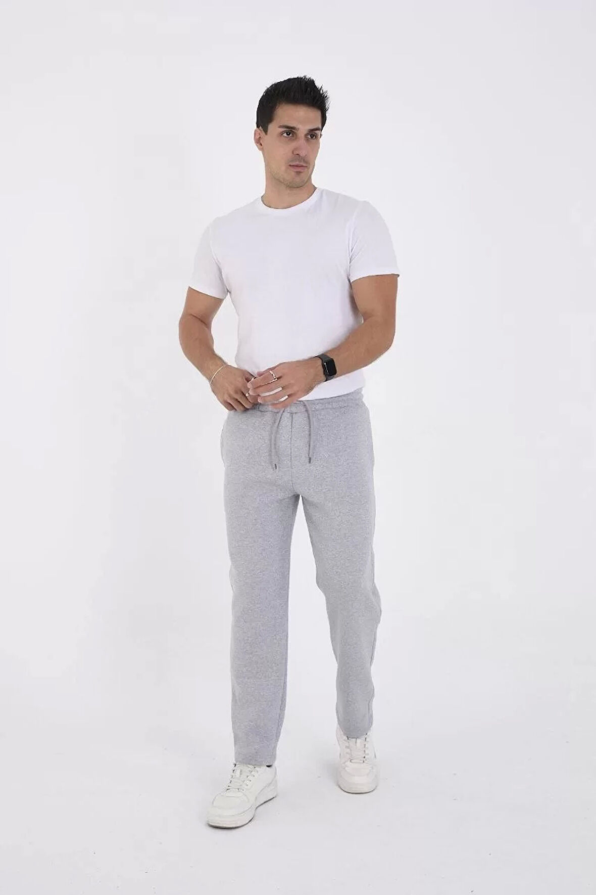 Unisex Üç İplik Basic Eşofman Pantolon - Gri