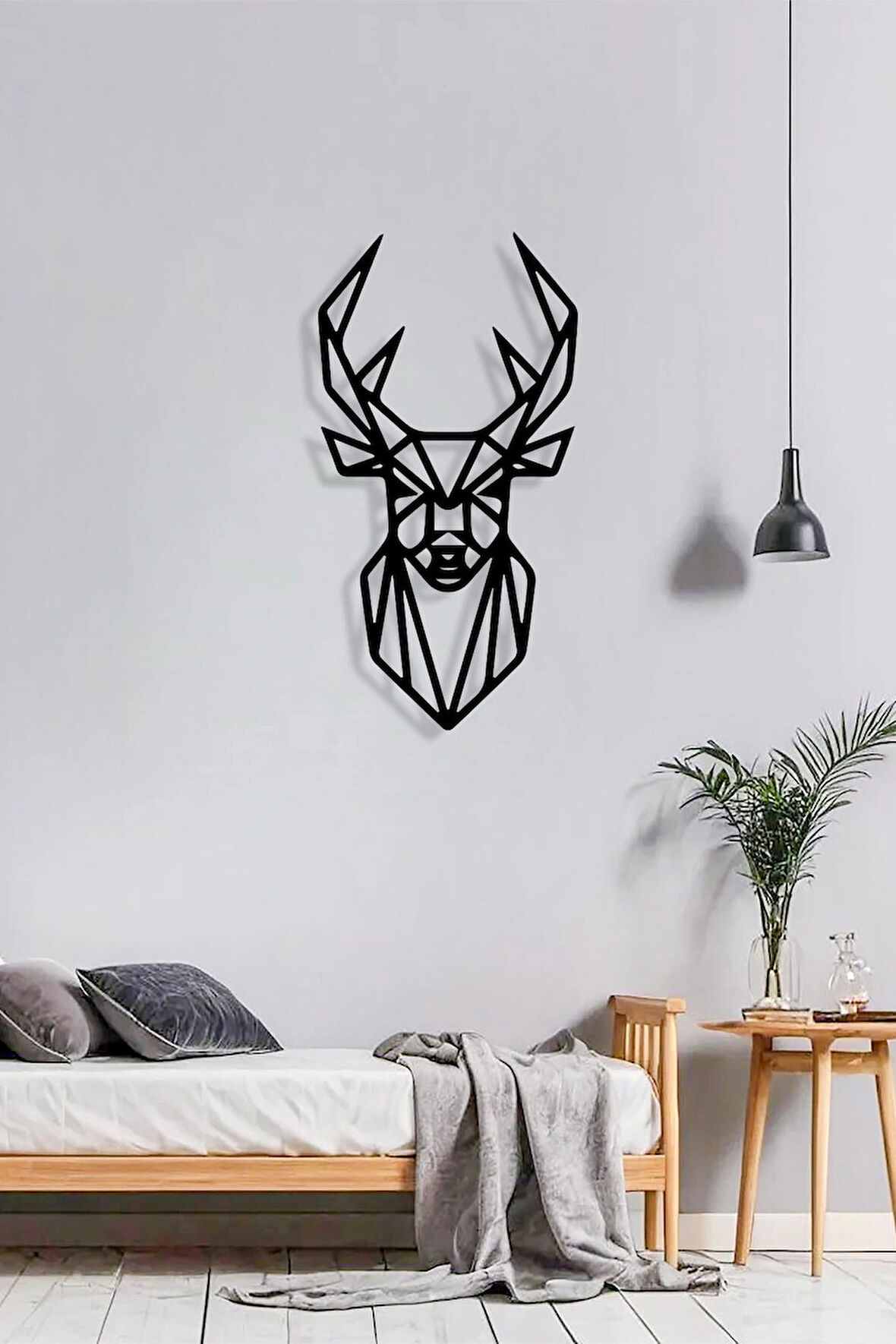 Geometrik Geyik Metal Duvar Dekoru 