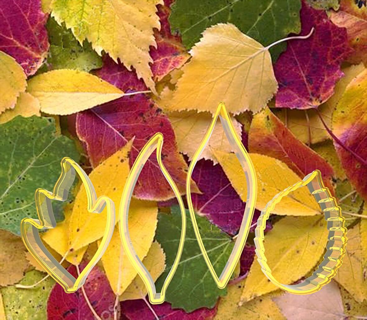 Yapraklar Çiçek Yapım Seti 4'lü