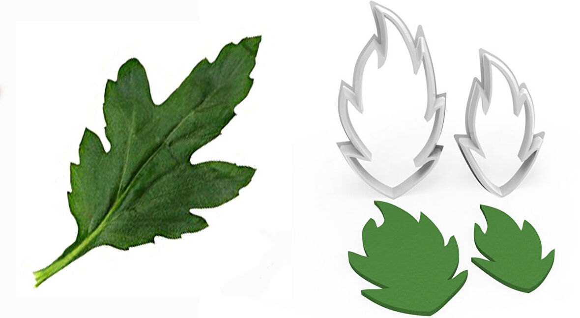 PAPATYA BÜYÜK BOY Çiçek Yaprak Kesici Set 2’li – 8cm