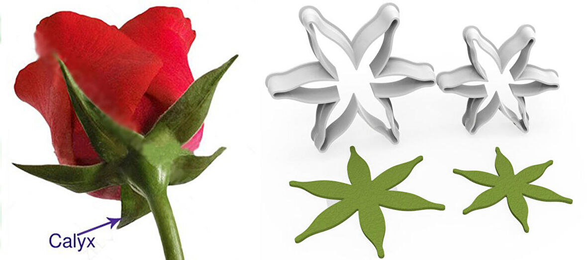 Gül Kaliks Yapım Kesici Set 2’li - 6 Yapraklı – 5cm