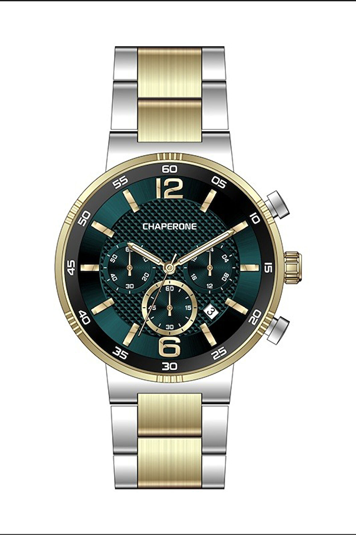 Chaperone Gümüş Gold Çelik Kordon Erkek Kol Saati LC001985