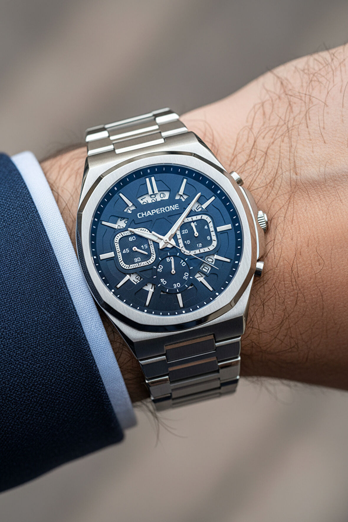 Chaperone Gümüş Çelik Kordon Erkek Kol Saati LC002227