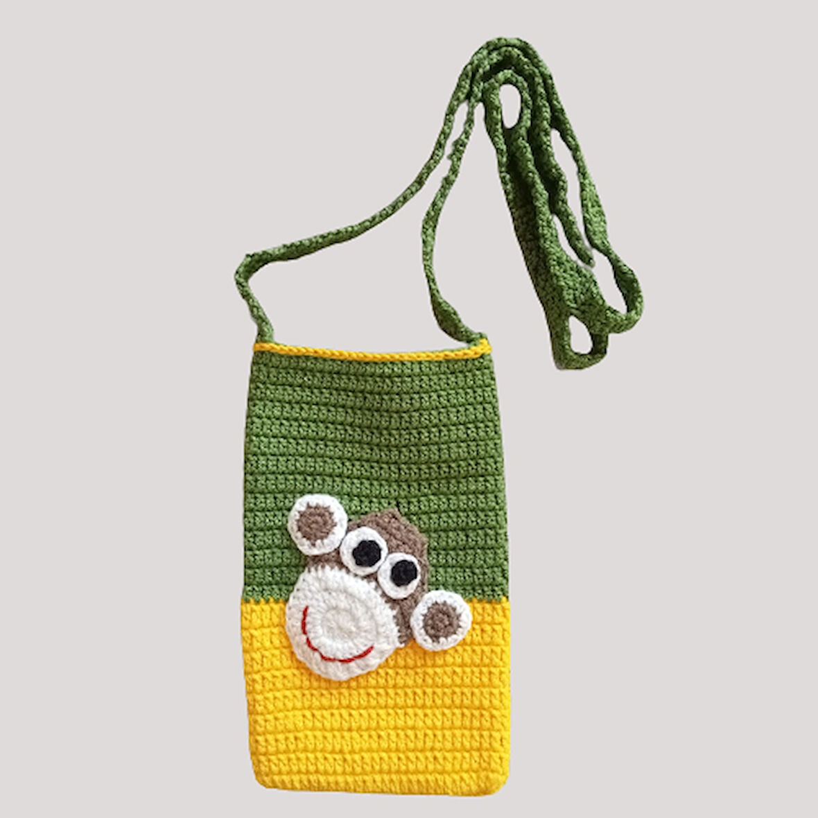 MAYMUNCUK AMİGURUMİ TELEFON ÇANTASI