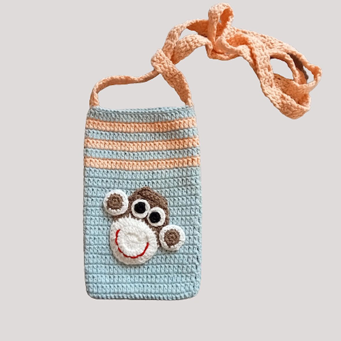 ŞEMPANZE AMİGURUMİ TELEFON ÇANTASI