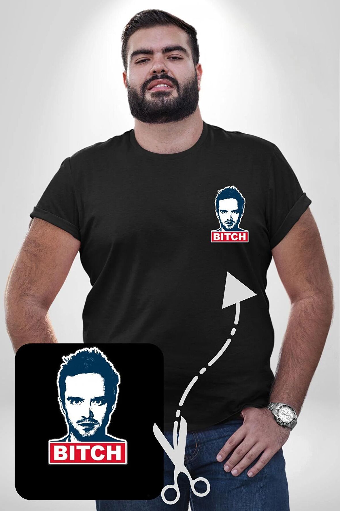 Breaking Bad Siyah Büyük Beden Kadın Basic Minimal Baskılı Tişört