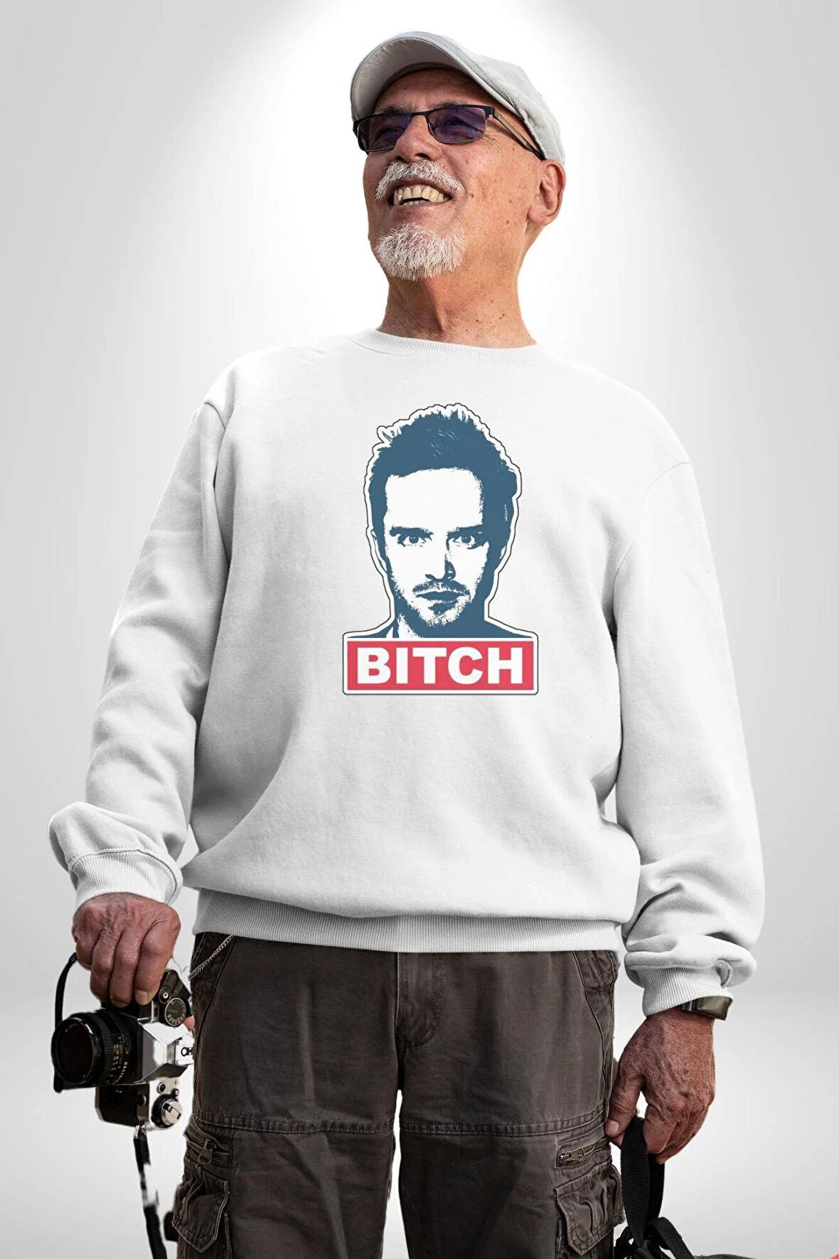 Breaking Bad Kadın Erkek  Beyaz Baskılı Sweatshirt 
