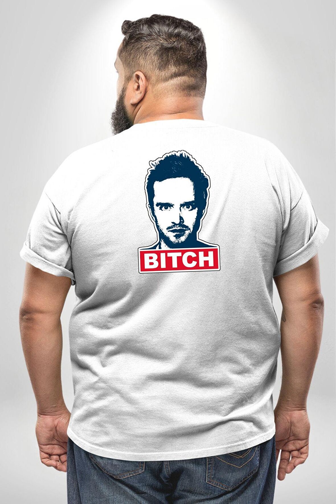 Breaking Bad Büyük Beden Beyaz Tişört Kadın Erkek Ünisex Sırt Baskılı