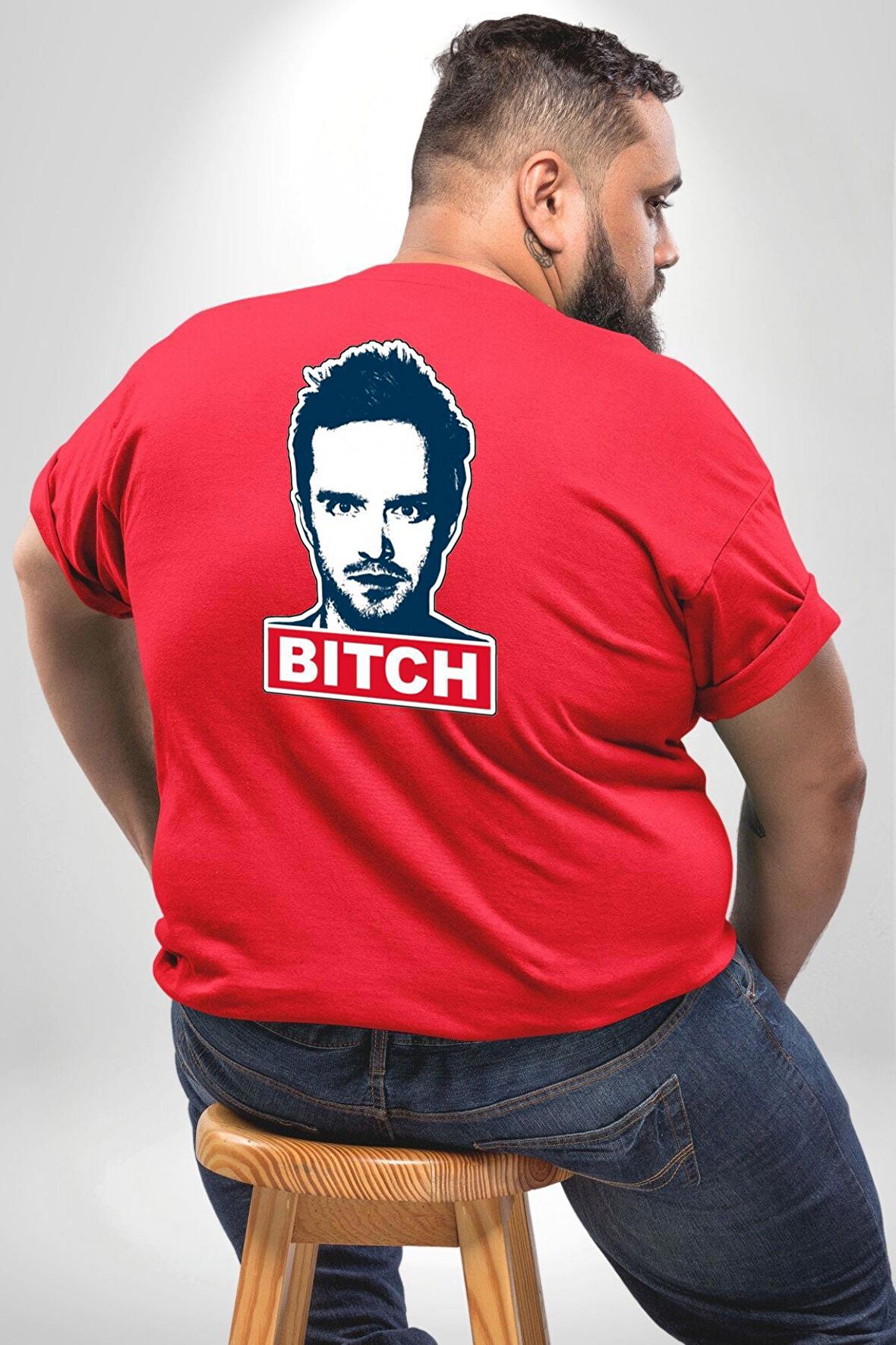 Breaking Bad Büyük Beden Kırmızı Tişört Kadın Erkek Ünisex Sırt Baskılı
