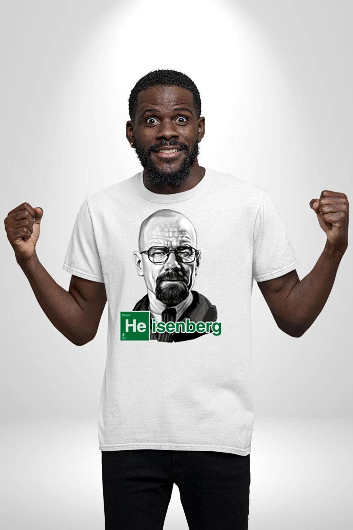 Heisenberg Breaking Bad Kadın Erkek Unisex Beyaz Organik Baskılı T-Shirt Penye Yüksek Kalite