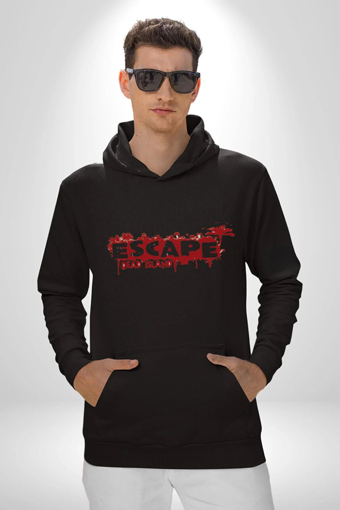 Escape Dead İsland Ölüm Adası Kadın Erkek  Siyah Kapüşonlu Sweatshirt Hoodie