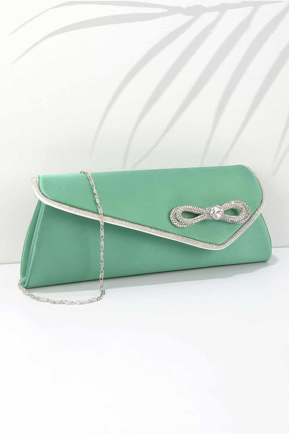 Bambi Yesil Saten  Kadın Portföy C06113234638