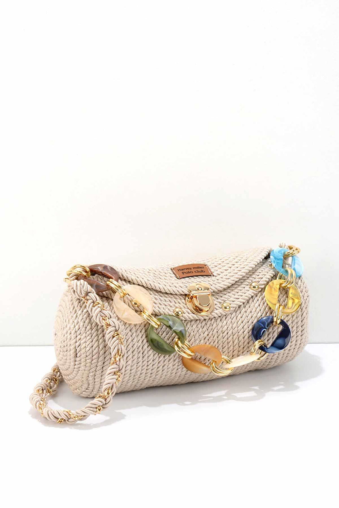 Bej Örgü  Kadın Postacı Çanta C06619613716