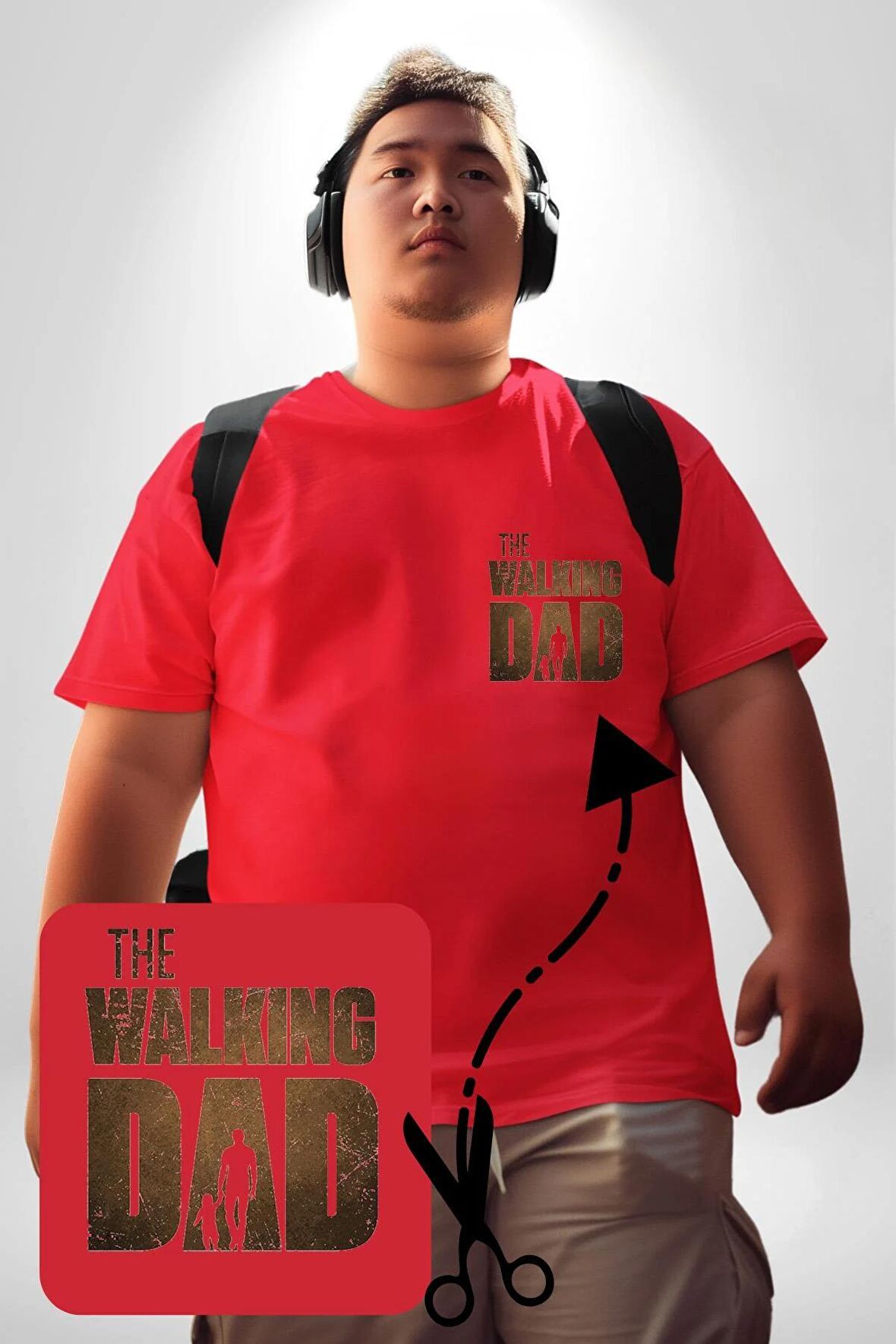 The Walking Dead  Kırmızı Büyük Beden Kadın Basic Minimal Baskılı Tişört