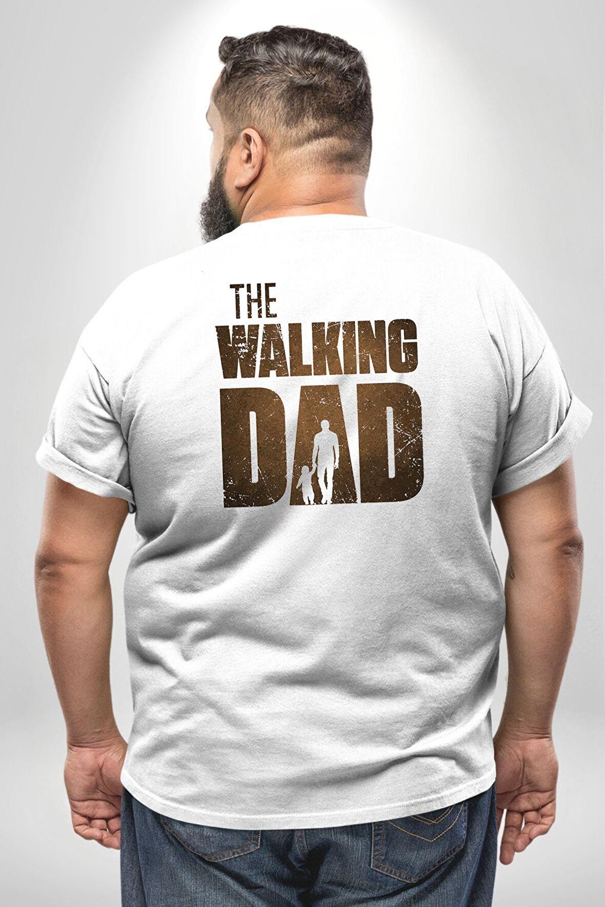 The Walking Dead  Büyük Beden Beyaz Tişört Kadın Erkek Ünisex Sırt Baskılı