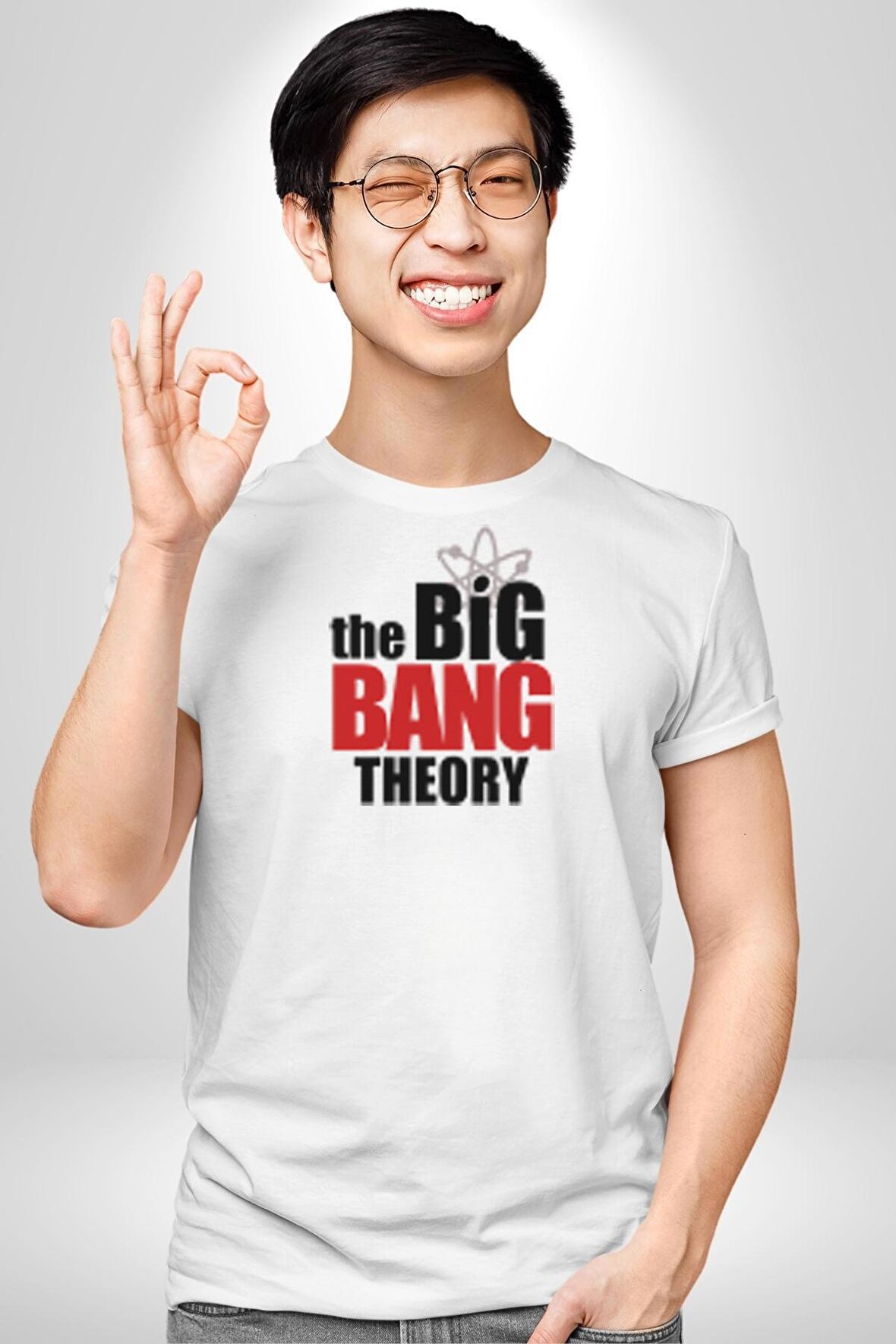 The Big Bang Theory Kadın Erkek Unisex Beyaz Organik Baskılı T-Shirt Penye Yüksek Kalite