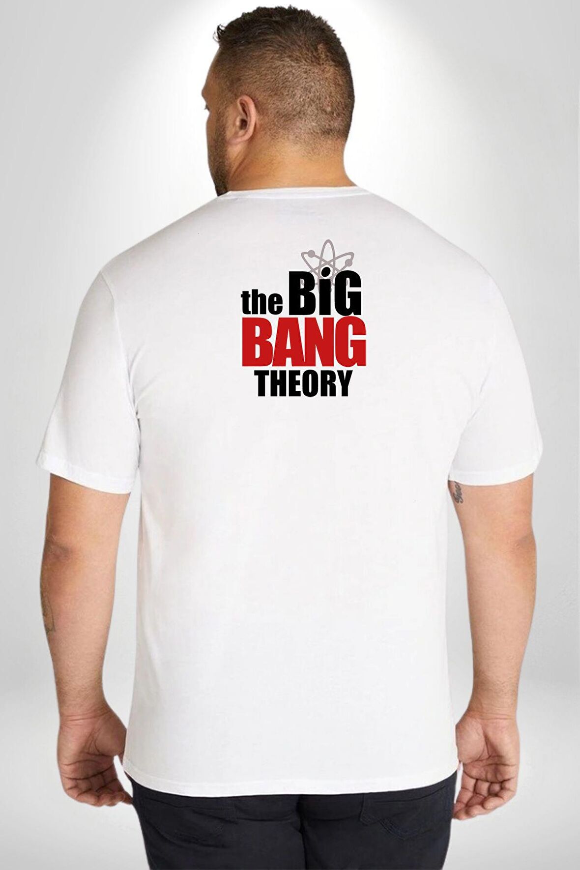 The Big Bang Theory Büyük Beden Beyaz Tişört Kadın Erkek Ünisex Sırt Baskılı
