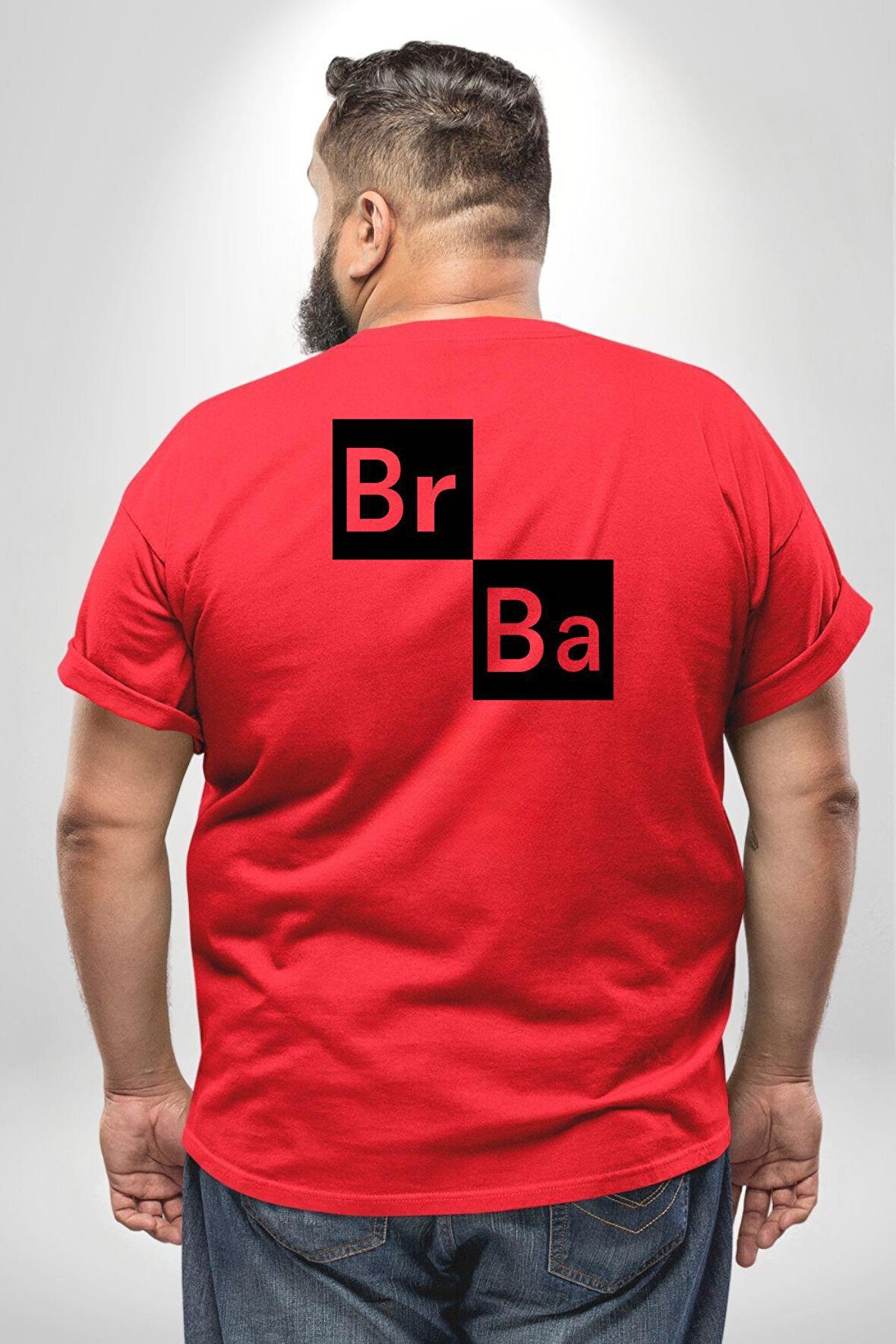 Br Ba Kimya Breaking Bad Büyük Beden Kırmızı Tişört Kadın Erkek Ünisex Sırt Baskılı