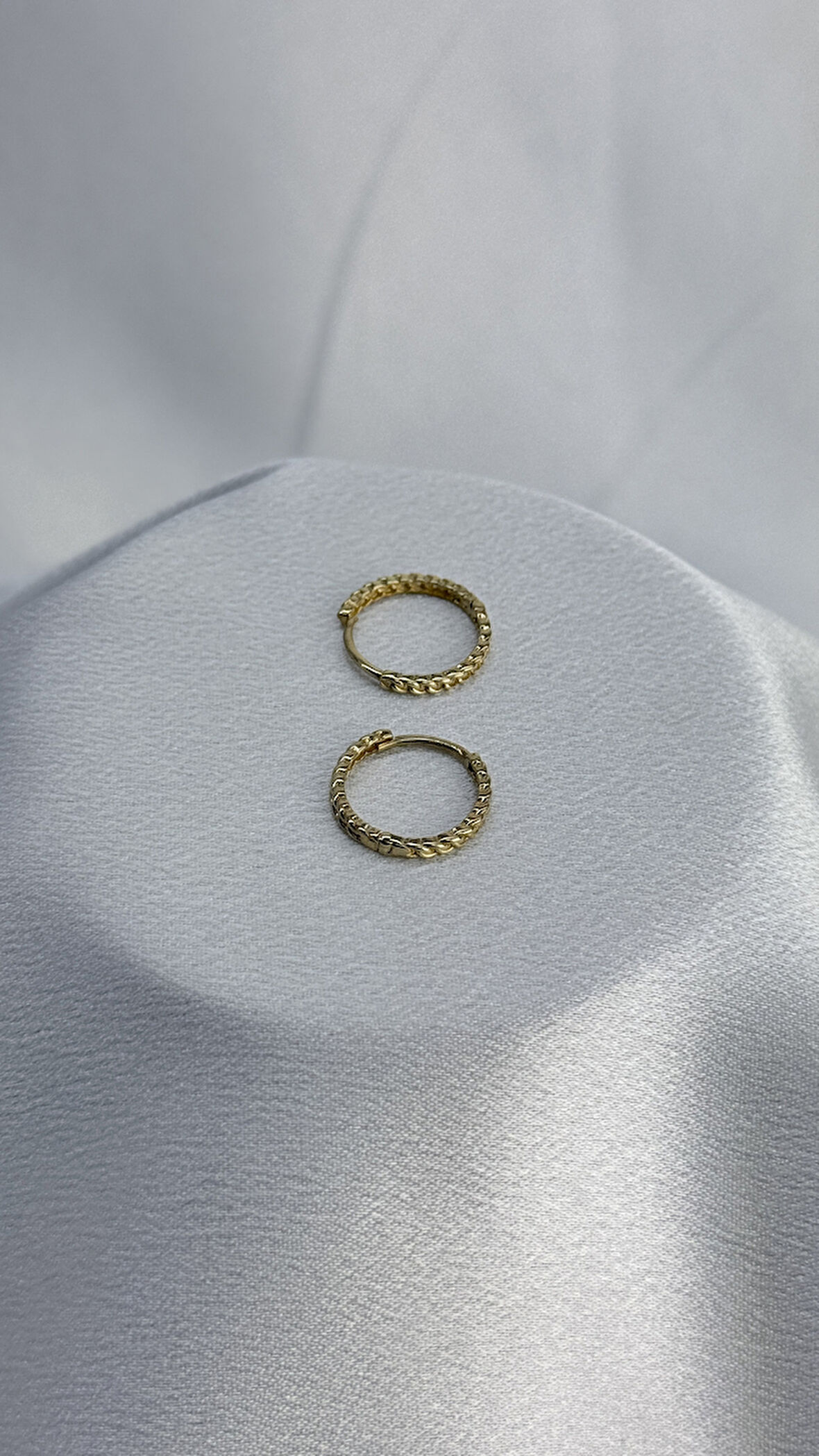 Örgü Model Halka Altın Küpe 