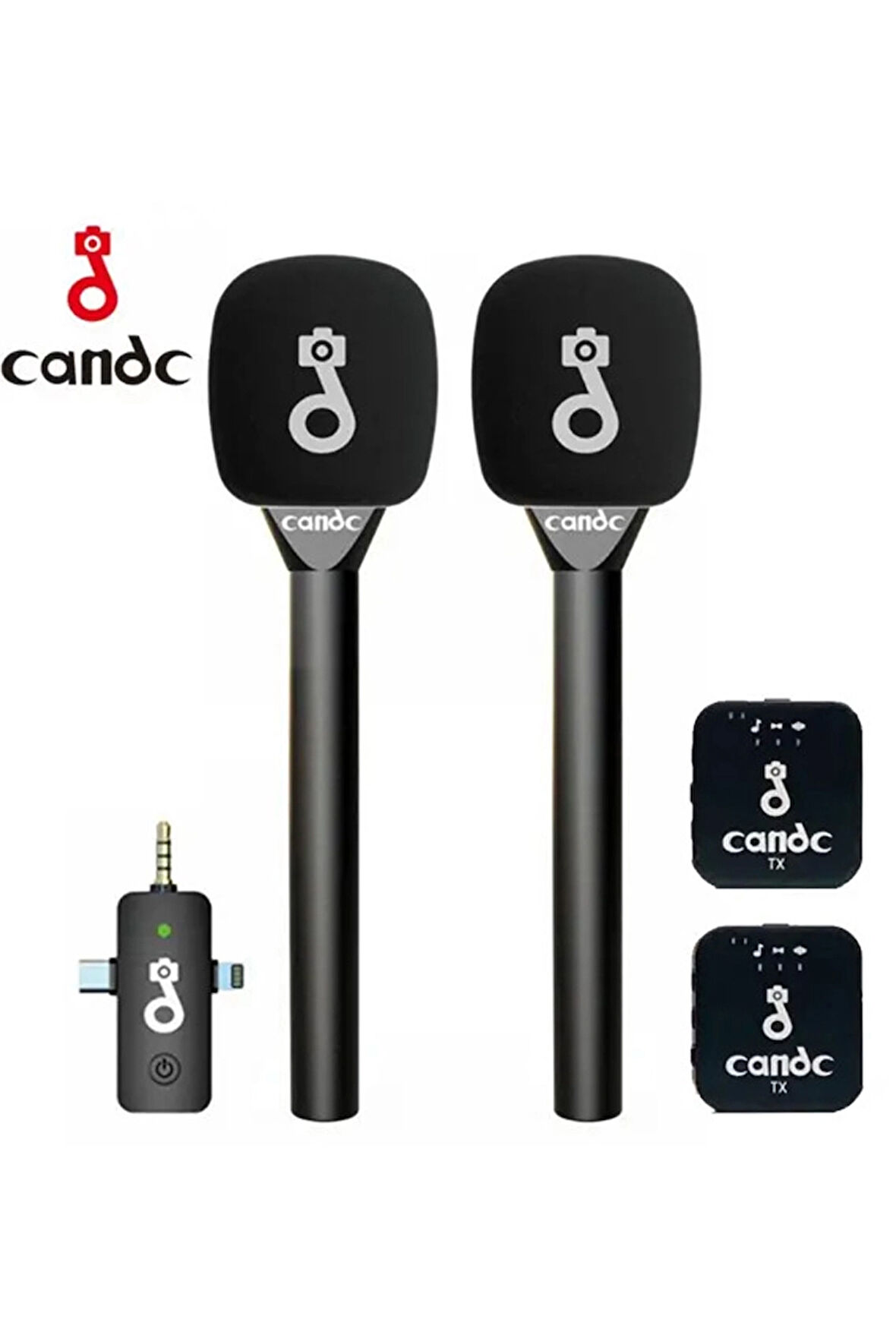 Çift Mikrofonlu Profosyonel Kablosuz Yüksek Kaliteli Ses Kaydı Röportaj Mikrofonu