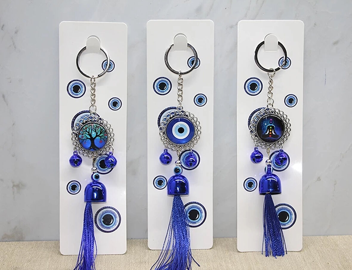 Metal Nazar Boncuğu Anahtarlık Alk3496