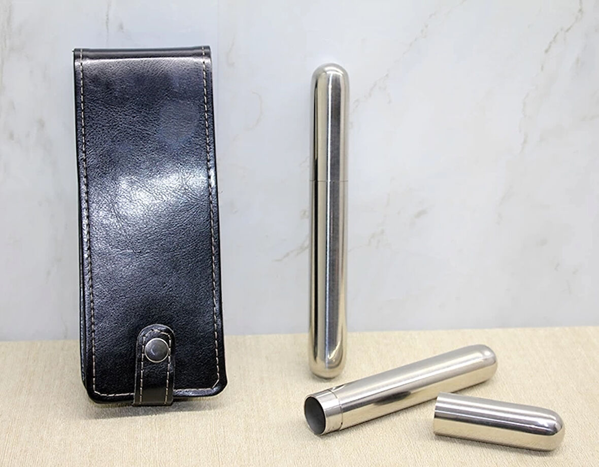 Deri Kılıflı İkili Paslanmaz Çelik  Tüpü Alk3890