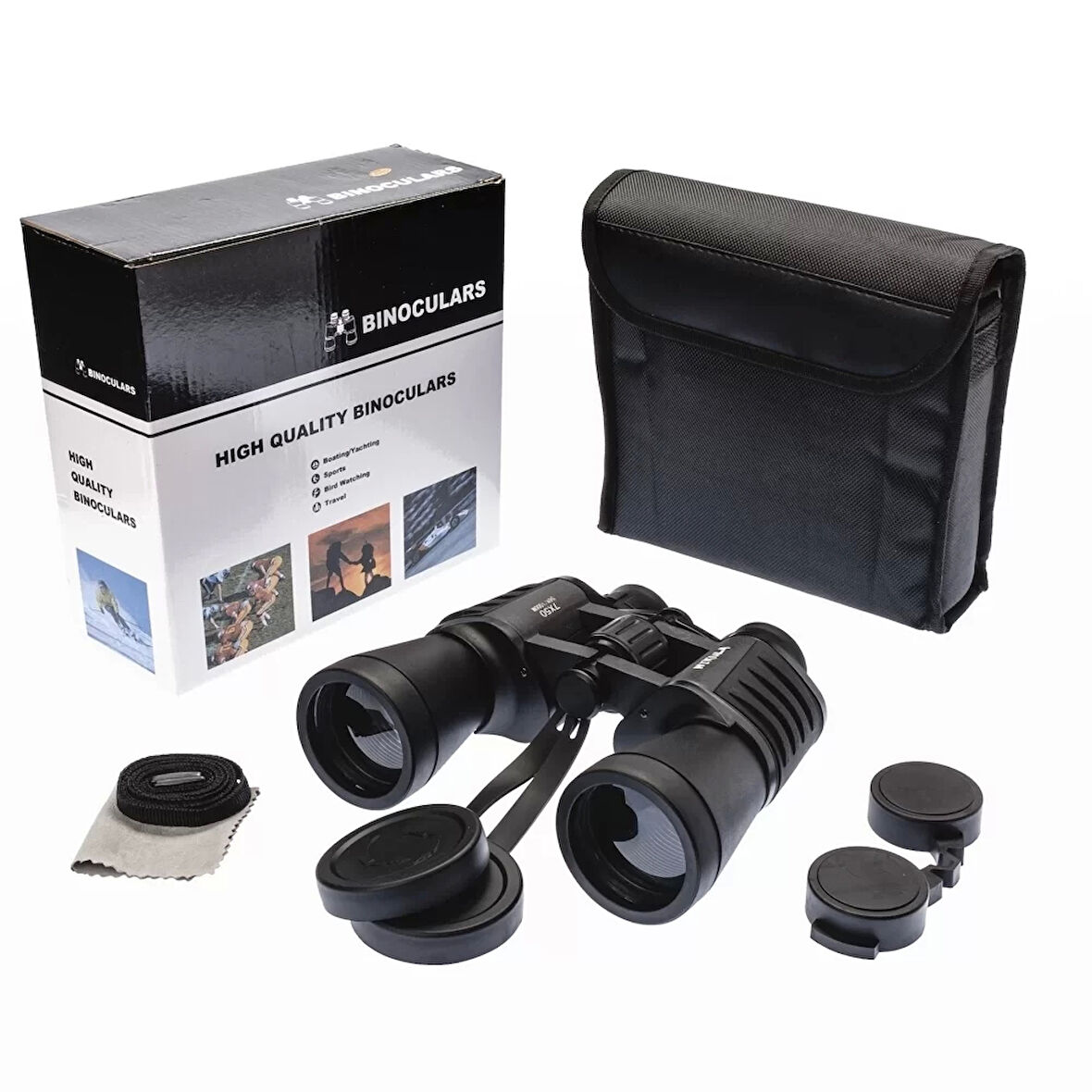 7x50 – Geniş Ön Mercekli Profesyonel El Dürbünü – 1000m/56m – Siyah V1