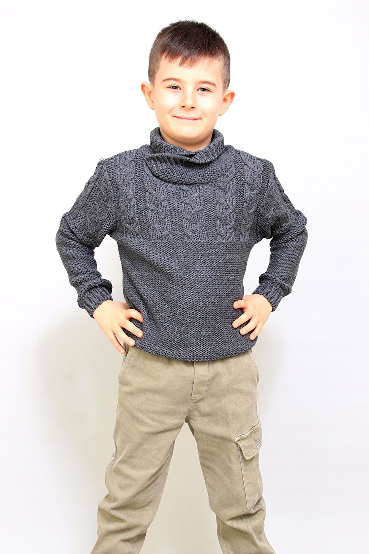 ALEXANDERGARDI ŞAL YAKA ÇOCUK KAZAK (C20-18573)