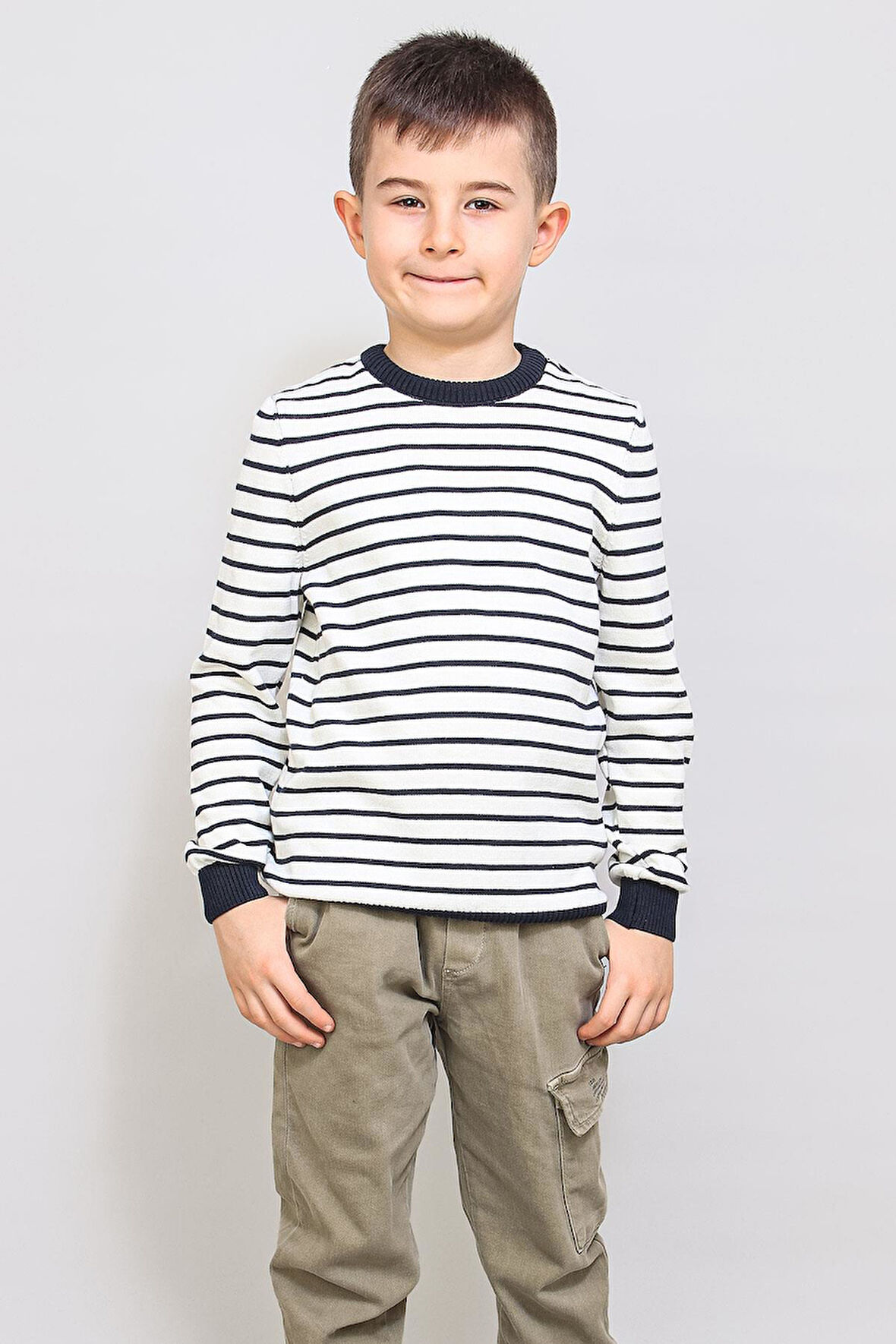 ALEXANDERGARDI ÇOCUK İNCE ÇİZGİLİ KAZAK (C21-18935)