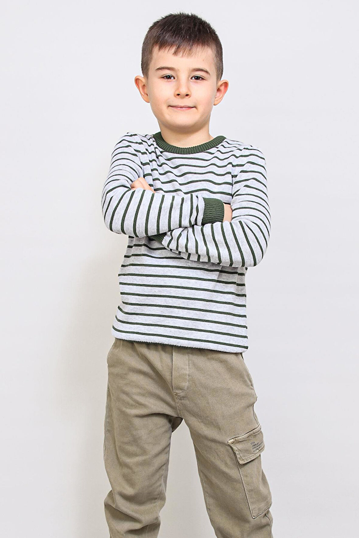 ALEXANDERGARDI ÇOCUK İNCE ÇİZGİLİ KAZAK (C21-18935)