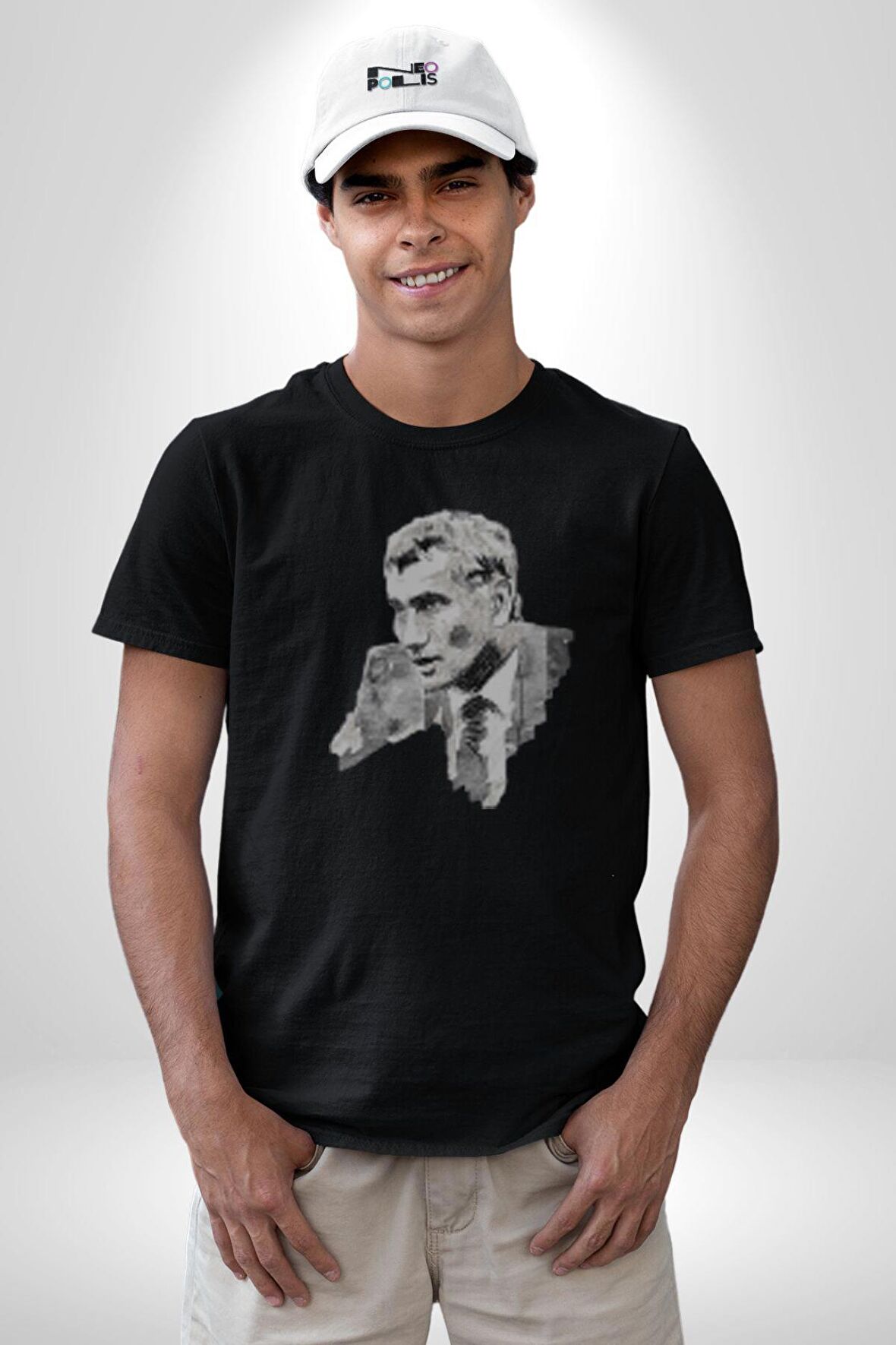 Yılmaz Güney Karakalem Yeşilçam Kadın Erkek Unisex Siyah Organik Baskılı T-Shirt Penye Yüksek Kalite