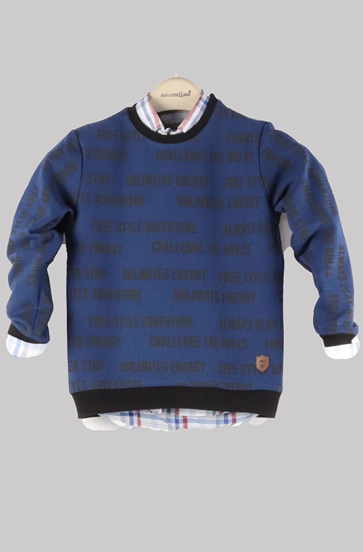 ALEXANDERGARDI DESENLİ BİSİKLET YAKA ÇOCUK SWEATSHİRT (C22-90400)