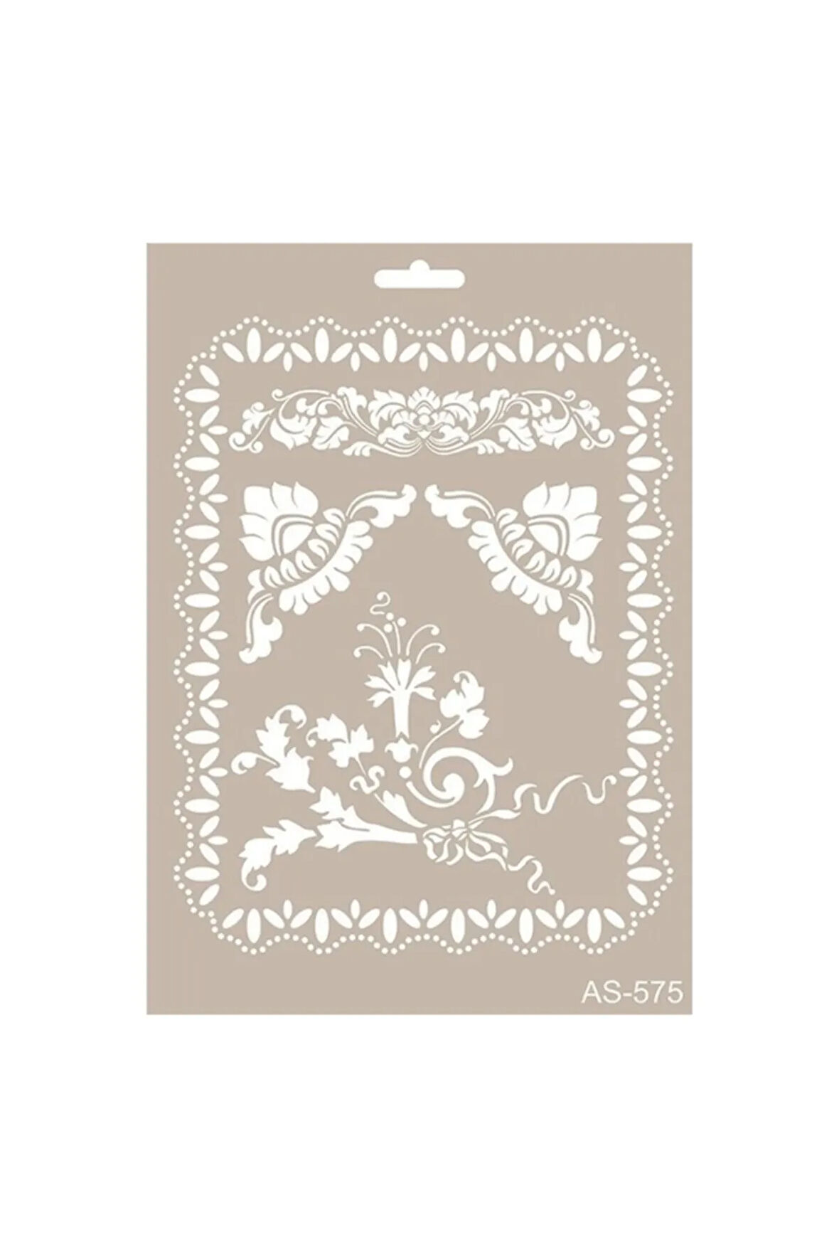 As575 - A4 Stencil Çiçekler,çerçeve