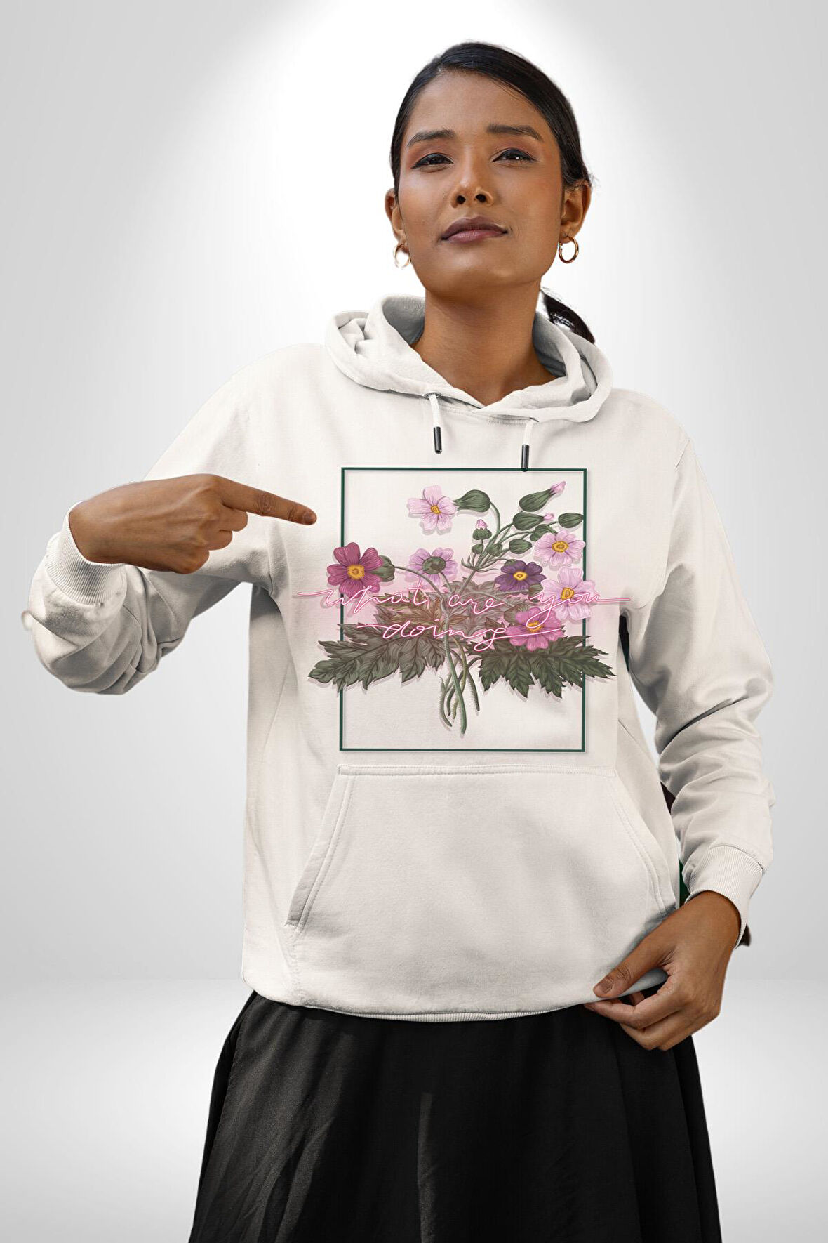 Güller Ve Dikenler Şimdi Ne Yapmalıyız Kadın Erkek  Beyaz Kapüşonlu Sweatshirt Hoodie