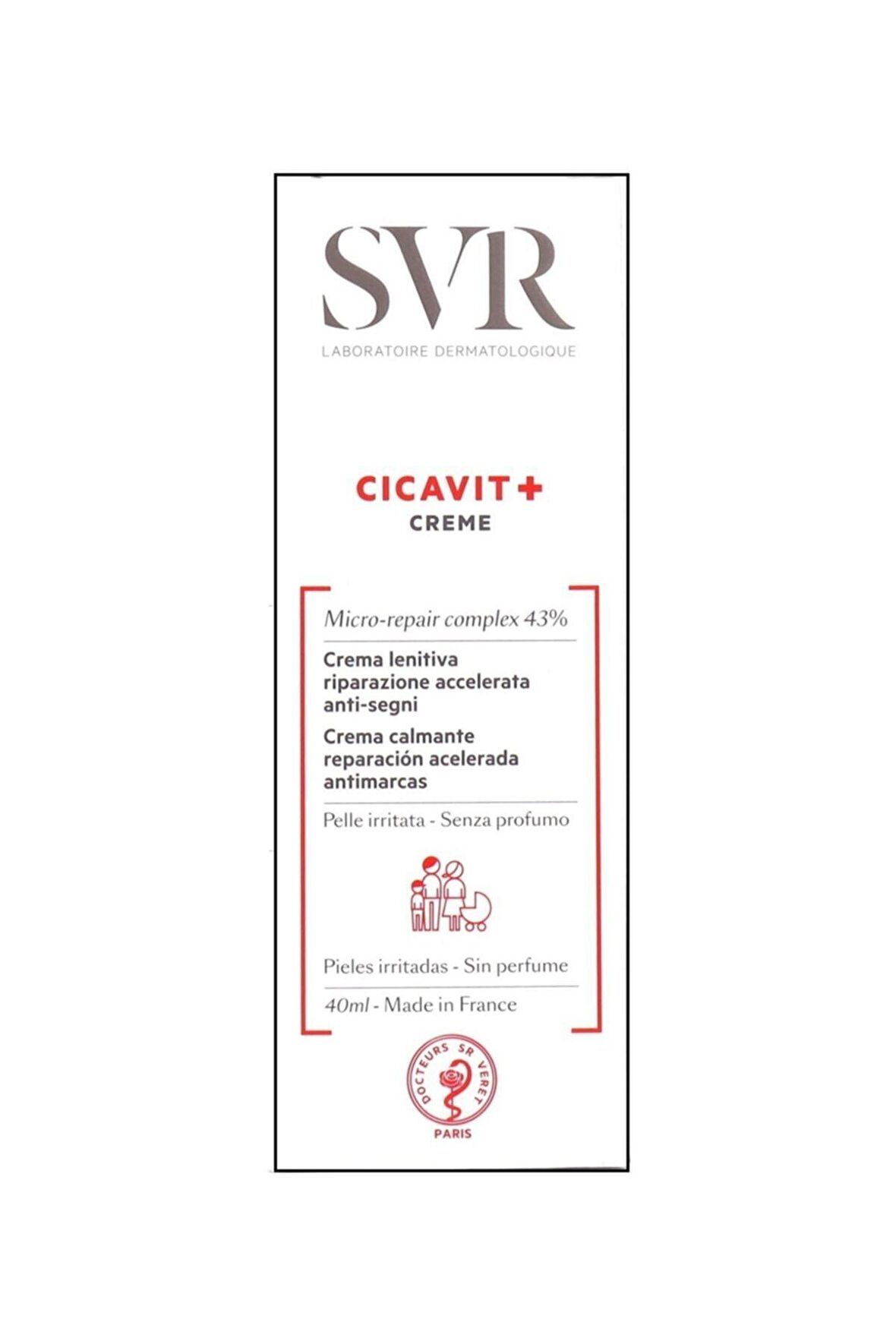 SVR Cicavit Yatıştırıcı Parfümsüz Kuru-Çatlamış Ciltler için  Vücut Kremi 40 ml 