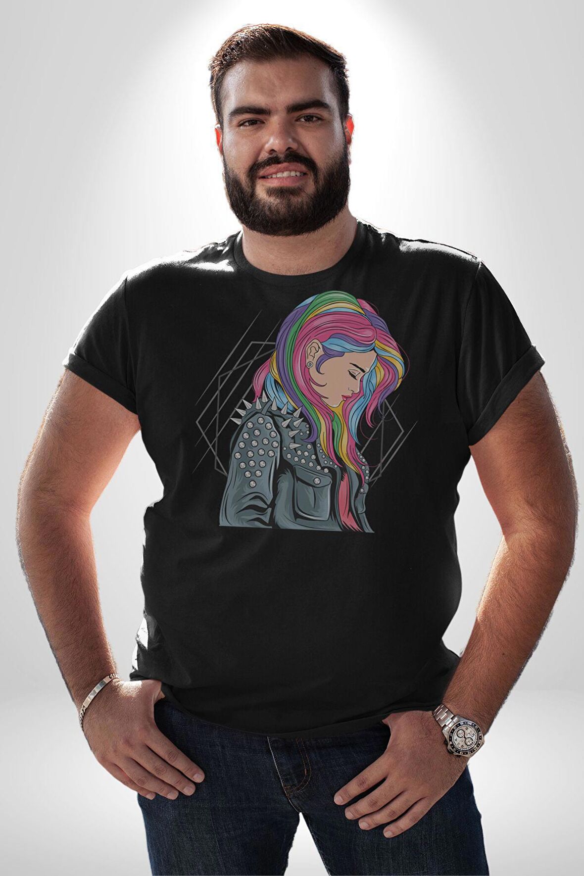 Metal Müzik Çeket Kadın Erkek Unisex Siyah Organik Baskılı T-Shirt Penye Yüksek Kalite
