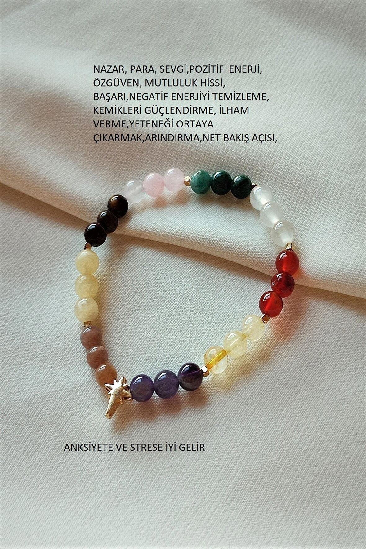 Sertifikalı 6 Mm Güneş Taşı,sitrin,kalsit,pembe Kuvars,ametist,apatit, Selenit Doğaltaş Bileklik