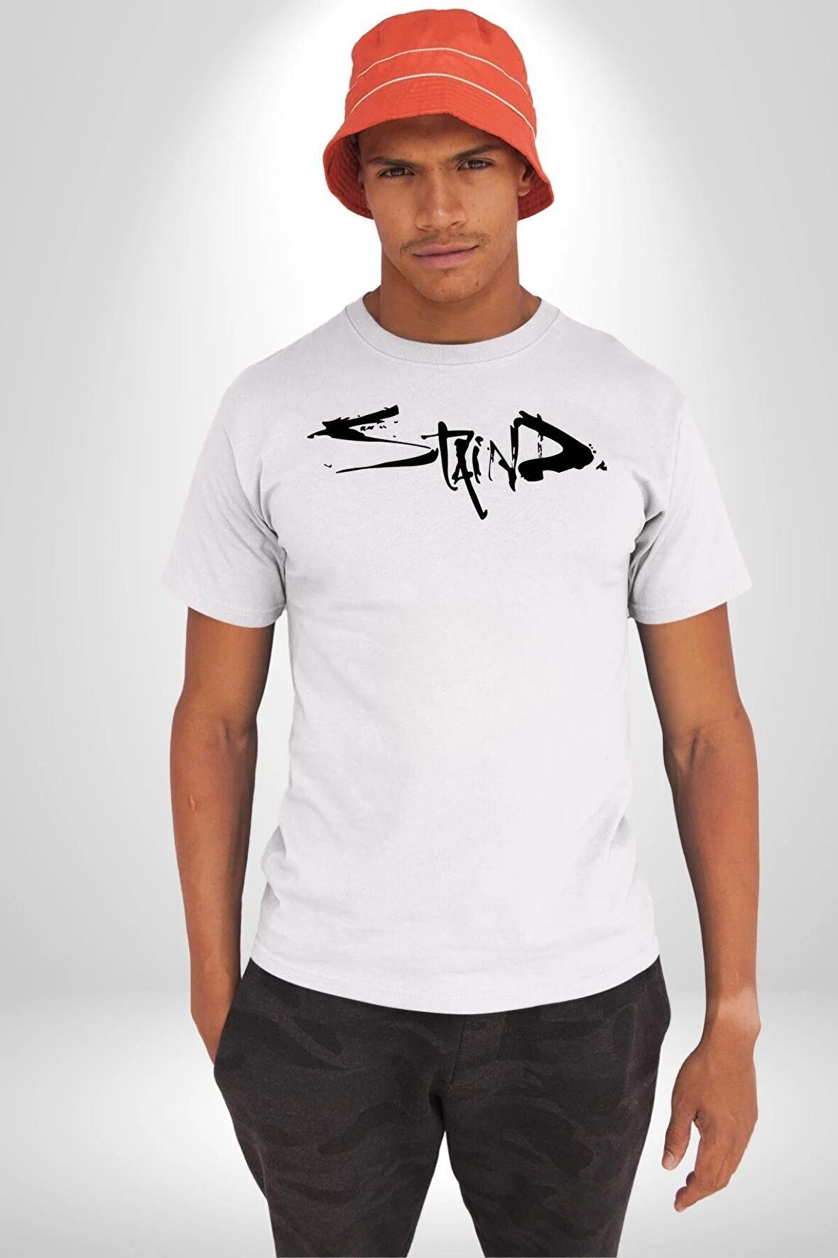Staind Kadın Erkek Unisex Beyaz Organik Baskılı T-Shirt Penye Yüksek Kalite