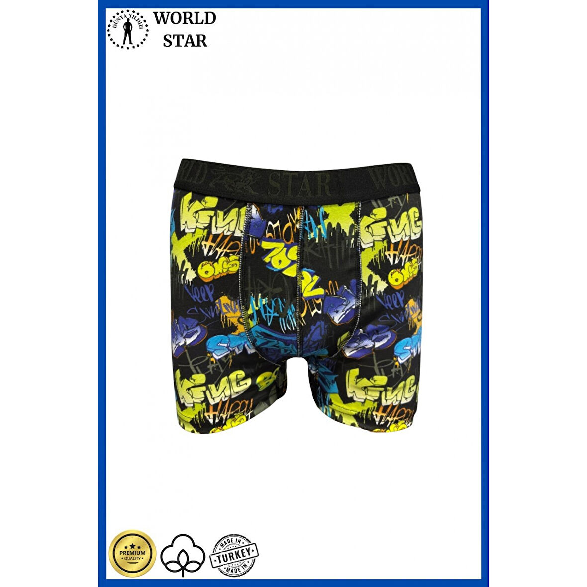 Likralı Pamuklu Renkli Erkek Boxer