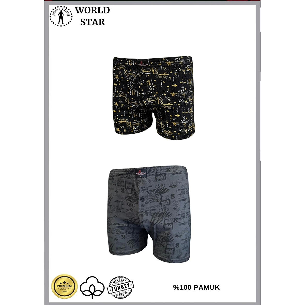 MARSiLYAN- 2'li Likralı Pamuklu Renkli Erkek Boxer