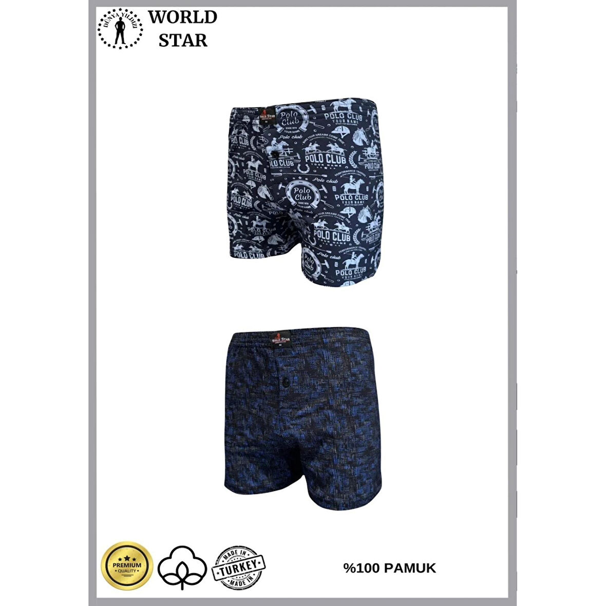 MARSiLYAN- 2'li Likralı Pamuklu Renkli Erkek Boxer