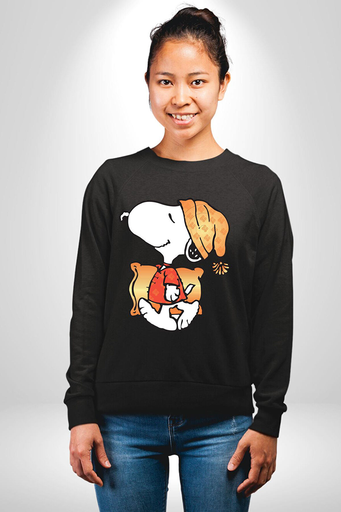Yastık Uyku Uyku Tulumu Kadın Erkek Siyah Sweatshirt 
